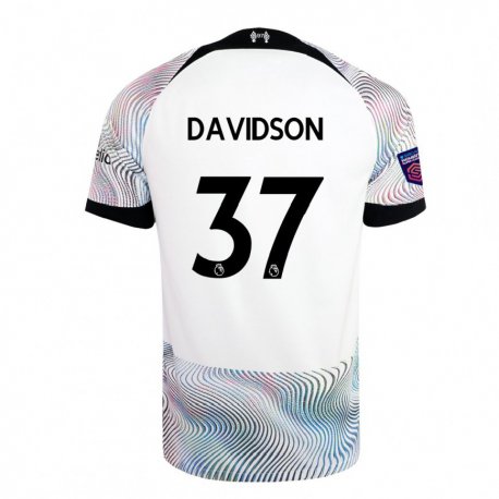 Kandiny Femme Maillot Josh Davidson #37 Blanc Coloré Tenues Extérieur 2022/23 T-shirt