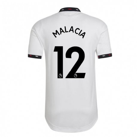 Kandiny Femme Maillot Tyrell Malacia #12 Blanc Tenues Extérieur 2022/23 T-shirt