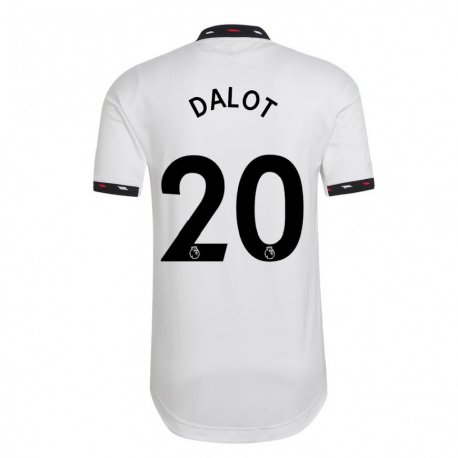 Kandiny Femme Maillot Diogo Dalot #20 Blanc Tenues Extérieur 2022/23 T-shirt