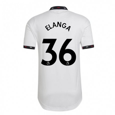 Kandiny Femme Maillot Anthony Elanga #36 Blanc Tenues Extérieur 2022/23 T-Shirt