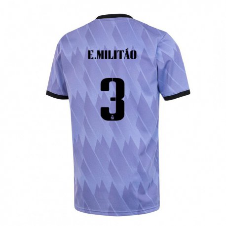 Kandiny Femme Maillot Eder Militao #3 Violet Noir Tenues Extérieur 2022/23 T-shirt