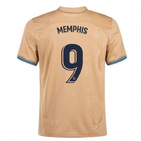 Kandiny Femme Maillot Memphis Depay #9 Or Tenues Extérieur 2022/23 T-shirt