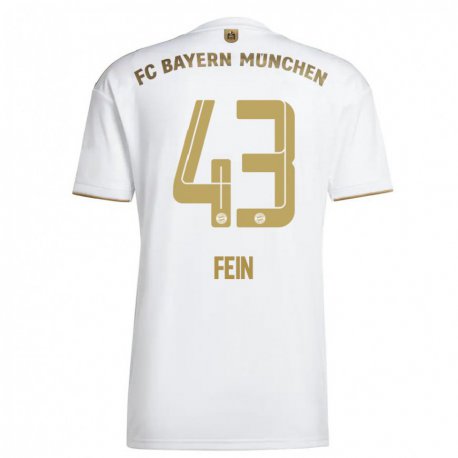 Kandiny Femme Maillot Adrian Fein #43 Blanc Or Tenues Extérieur 2022/23 T-shirt