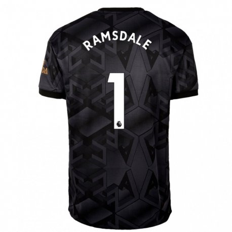 Kandiny Femme Maillot Aaron Ramsdale #1 Gris Noir Tenues Extérieur 2022/23 T-shirt