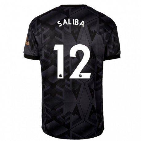 Kandiny Femme Maillot William Saliba #12 Gris Noir Tenues Extérieur 2022/23 T-shirt