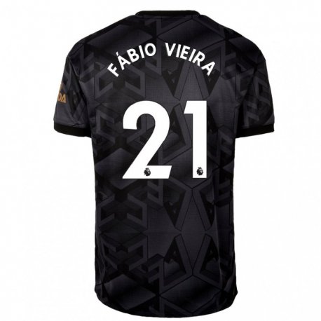 Kandiny Femme Maillot Fabio Vieira #21 Gris Noir Tenues Extérieur 2022/23 T-shirt