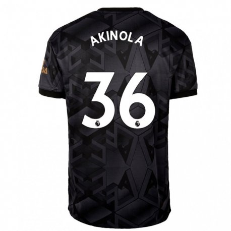 Kandiny Femme Maillot Tim Akinola #36 Gris Noir Tenues Extérieur 2022/23 T-shirt