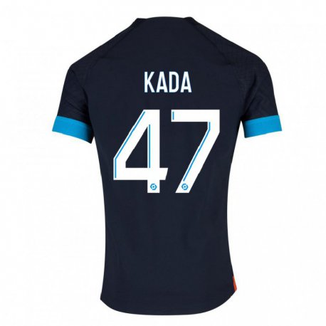 Kandiny Femme Maillot Joakim Kada #47 Olympique Noir Tenues Extérieur 2022/23 T-Shirt