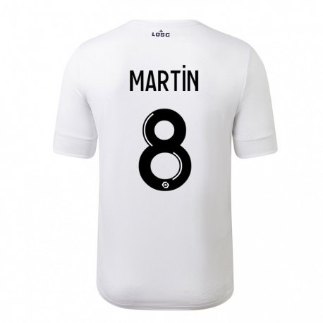 Kandiny Femme Maillot Jonas Martin #8 Blanc Cramoisi Tenues Extérieur 2022/23 T-Shirt