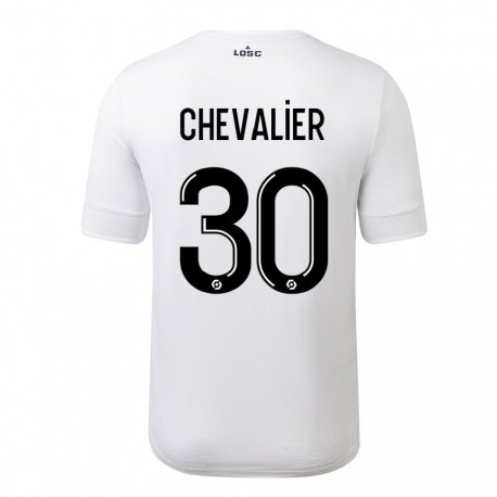 Kandiny Femme Maillot Lucas Chevalier #30 Blanc Cramoisi Tenues Extérieur 2022/23 T-Shirt