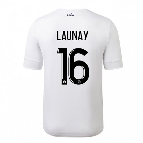 Kandiny Femme Maillot Elisa Launay #16 Blanc Cramoisi Tenues Extérieur 2022/23 T-shirt
