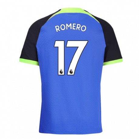 Kandiny Femme Maillot Cristian Romero #17 Bleu Vert Tenues Extérieur 2022/23 T-shirt