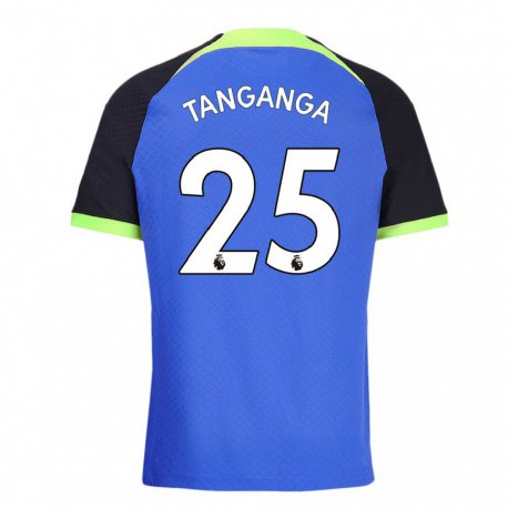 Kandiny Femme Maillot Japhet Tanganga #25 Bleu Vert Tenues Extérieur 2022/23 T-shirt