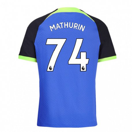 Kandiny Femme Maillot Roshaun Mathurin #74 Bleu Vert Tenues Extérieur 2022/23 T-Shirt