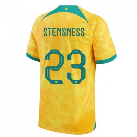 Kandiny Enfant Maillot Australie Gianni Stensness #23 Doré Tenues Domicile 22-24 T-shirt