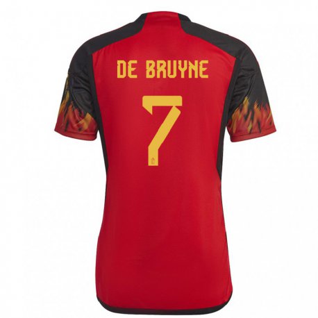 Kandiny Enfant Maillot Belgique Kevin De Bruyne #7 Rouge Tenues Domicile 22-24 T-shirt