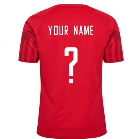 Kandiny Enfant Maillot Danemark Votre Nom #0 Rouge Tenues Domicile 22-24 T-shirt