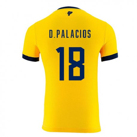 Kandiny Enfant Maillot Équateur Diego Palacios #18 Jaune Tenues Domicile 22-24 T-shirt