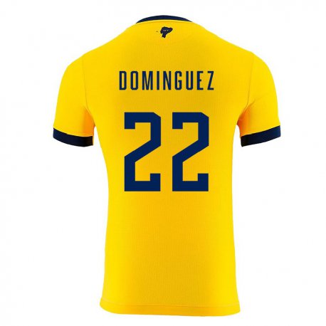 Kandiny Enfant Maillot Équateur Alexander Dominguez #22 Jaune Tenues Domicile 22-24 T-shirt