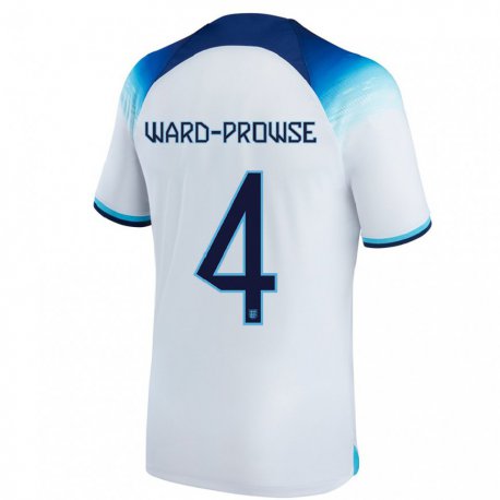 Kandiny Enfant Maillot Angleterre James Ward-prowse #4 Blanc Bleu Tenues Domicile 22-24 T-shirt