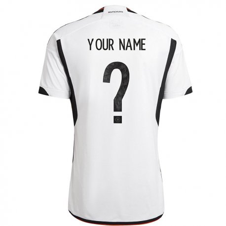 Kandiny Enfant Maillot Allemagne Votre Nom #0 Blanc Noir Tenues Domicile 22-24 T-shirt