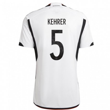 Kandiny Enfant Maillot Allemagne Thilo Kehrer #5 Blanc Noir Tenues Domicile 22-24 T-shirt