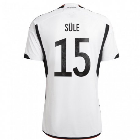 Kandiny Enfant Maillot Allemagne Niklas Sule #15 Blanc Noir Tenues Domicile 22-24 T-shirt