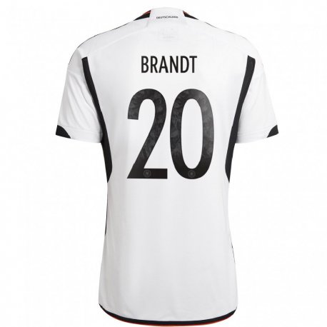 Kandiny Enfant Maillot Allemagne Julian Brandt #20 Blanc Noir Tenues Domicile 22-24 T-shirt