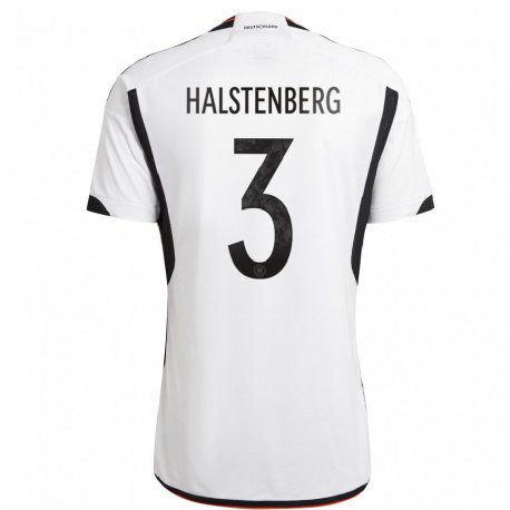 Kandiny Enfant Maillot Allemagne Marcel Halstenberg #3 Blanc Noir Tenues Domicile 22-24 T-shirt