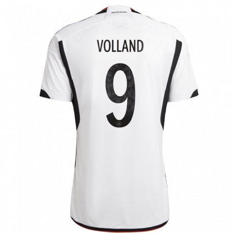 Kandiny Enfant Maillot Allemagne Kevin Volland #9 Blanc Noir Tenues Domicile 22-24 T-shirt