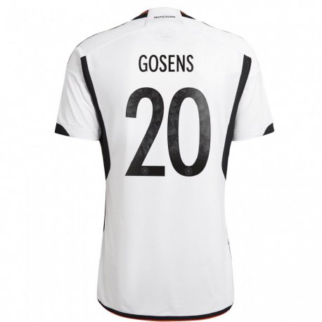 Kandiny Enfant Maillot Allemagne Robin Gosens #20 Blanc Noir Tenues Domicile 22-24 T-shirt