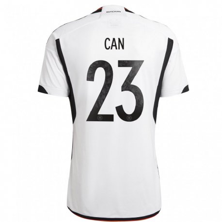 Kandiny Enfant Maillot Allemagne Emre Can #23 Blanc Noir Tenues Domicile 22-24 T-shirt
