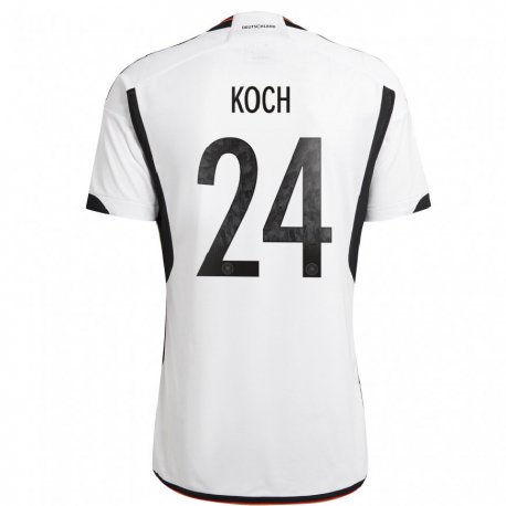 Kandiny Enfant Maillot Allemagne Robin Koch #24 Blanc Noir Tenues Domicile 22-24 T-shirt