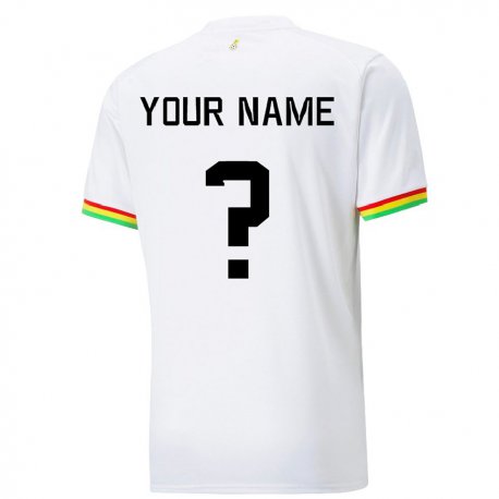 Kandiny Enfant Maillot Ghana Votre Nom #0 Blanc Tenues Domicile 22-24 T-shirt