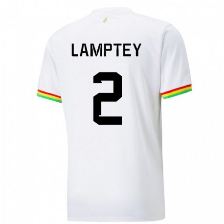 Kandiny Enfant Maillot Ghana Tariq Lamptey #2 Blanc Tenues Domicile 22-24 T-shirt