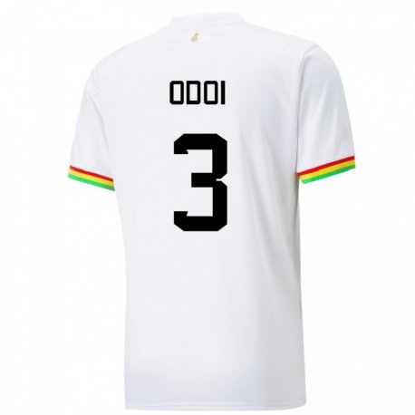 Kandiny Enfant Maillot Ghana Denis Odoi #3 Blanc Tenues Domicile 22-24 T-shirt