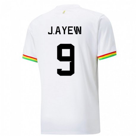 Kandiny Enfant Maillot Ghana Jordan Ayew #9 Blanc Tenues Domicile 22-24 T-shirt
