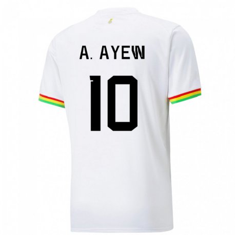 Kandiny Enfant Maillot Ghana Andre Ayew #10 Blanc Tenues Domicile 22-24 T-shirt
