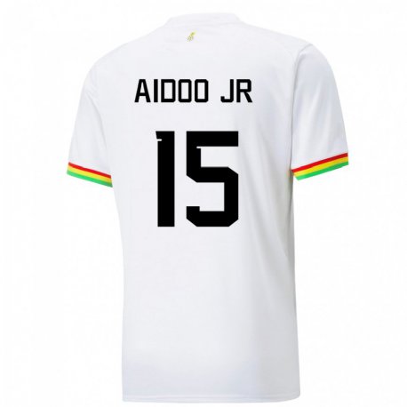 Kandiny Enfant Maillot Ghana Joseph Aidoo #15 Blanc Tenues Domicile 22-24 T-shirt