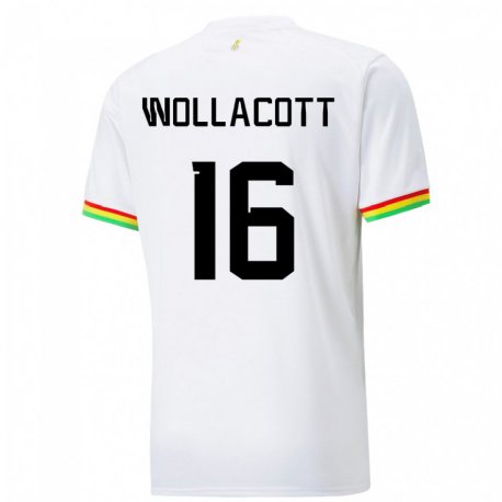 Kandiny Enfant Maillot Ghana Joe Wollacott #16 Blanc Tenues Domicile 22-24 T-shirt