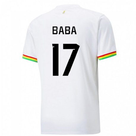 Kandiny Enfant Maillot Ghana Abdul-rahman Baba #17 Blanc Tenues Domicile 22-24 T-shirt