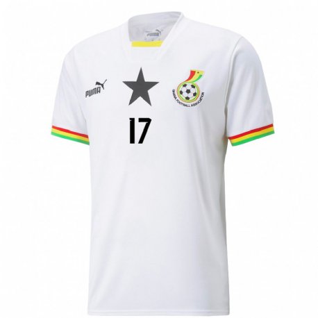 Kandiny Enfant Maillot Ghana Benjamin Tetteh #17 Blanc Tenues Domicile 22-24 T-shirt