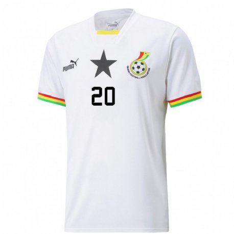 Kandiny Enfant Maillot Ghana Mohammed Kudus #20 Blanc Tenues Domicile 22-24 T-shirt