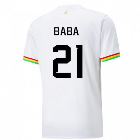 Kandiny Enfant Maillot Ghana Iddrisu Baba #21 Blanc Tenues Domicile 22-24 T-shirt
