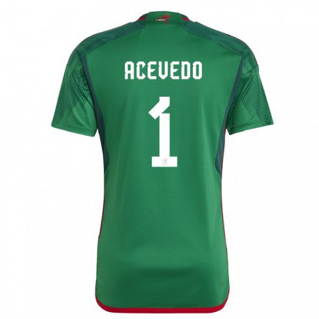 Kandiny Enfant Maillot Mexique Carlos Acevedo #1 Verte Tenues Domicile 22-24 T-shirt
