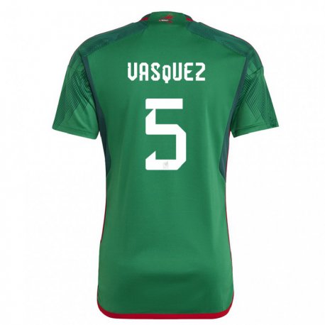 Kandiny Enfant Maillot Mexique Johan Vasquez #5 Verte Tenues Domicile 22-24 T-shirt