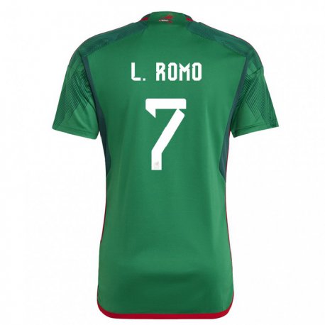 Kandiny Enfant Maillot Mexique Luis Romo #7 Verte Tenues Domicile 22-24 T-shirt