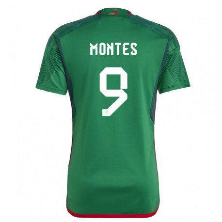 Kandiny Enfant Maillot Mexique Cesar Montes #9 Verte Tenues Domicile 22-24 T-shirt