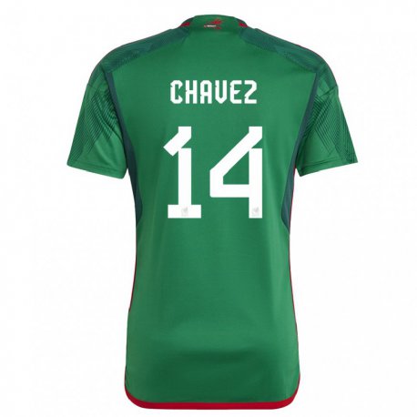 Kandiny Enfant Maillot Mexique Luis Chavez #14 Verte Tenues Domicile 22-24 T-shirt