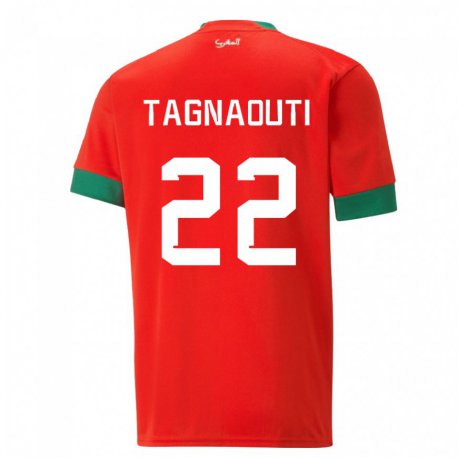 Kandiny Enfant Maillot Maroc Ahmed Reda Tagnaouti #22 Rouge Tenues Domicile 22-24 T-shirt